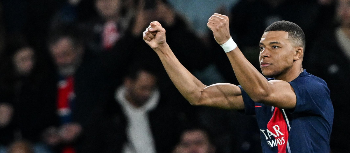 Kylian Mbappé durante el partido entre el PSG y la Real Sociedad