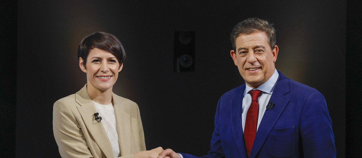 José Ramón Gómez Besteiro y Ana Pontón, en el debate de TVE del miércoles