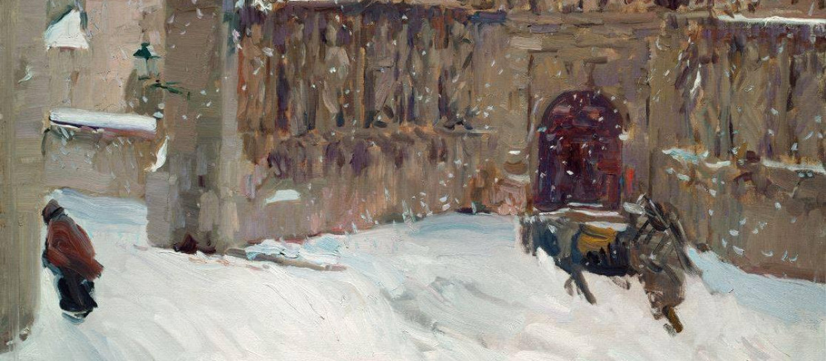 "La catedral de Burgos nevada", 1910