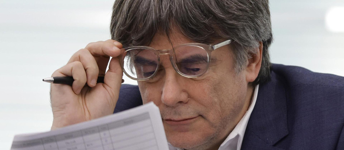 Carles Puigdemont, en el Parlamento Europeo de Estrasburgo