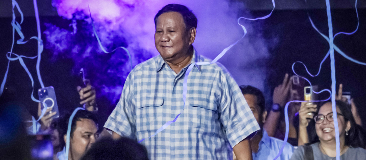 El candidato presidencial y Ministro de Defensa de Indonesia, Prabowo Subianto