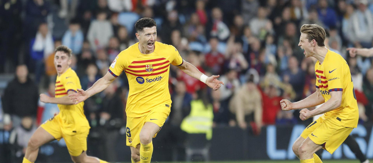 Robert Lewandowski ha sido el autor de los dos goles del Barça en Vigo
