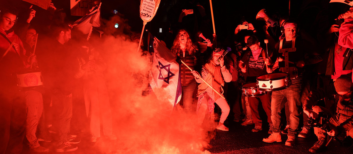 Manifestación antigubernamental en Tel Aviv, Israel