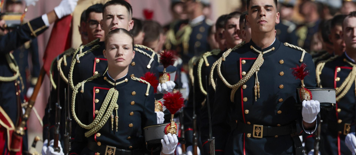 La Princesa de Asturias, el día de su jura de bandera en la Academia General Militar de Zaragoza