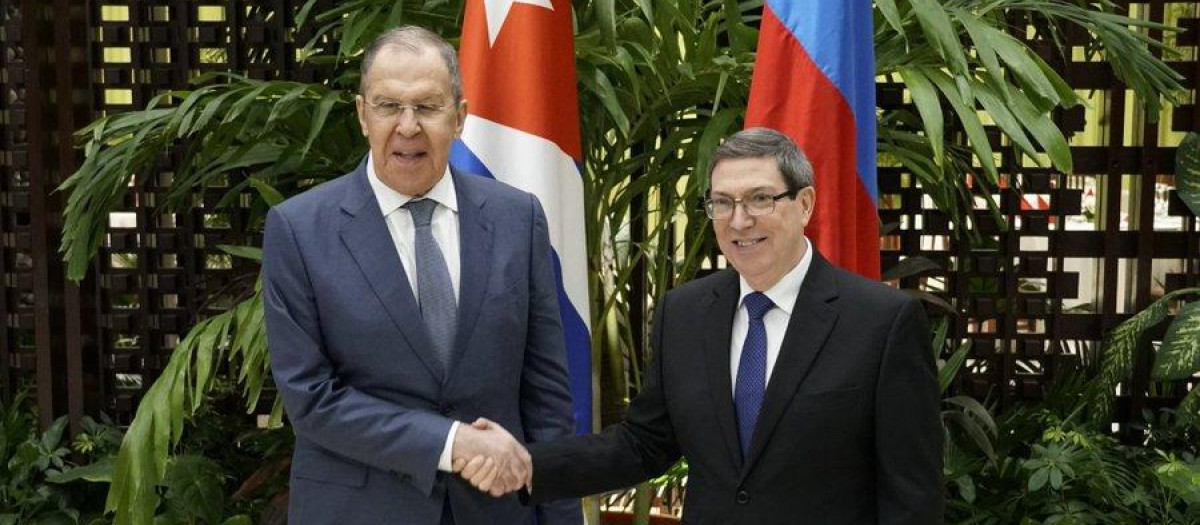 El canciller ruso Sergey Lavrov y el canciller del castrismo Bruno Rodríguez en La Habana