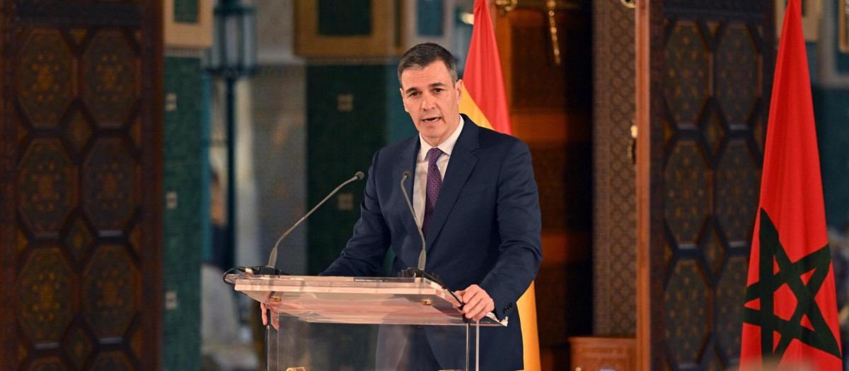 El presidente del Gobierno, Pedro Sánchez, en Marruecos