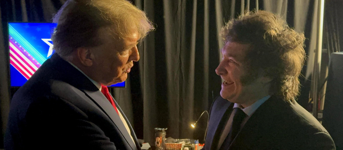 El expresidente Donald Trump y el presidente de argentina Javier Milei
