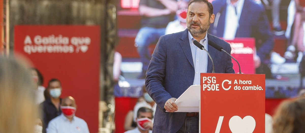 José Luis Ábalos, en julio de 2020 en Galicia
