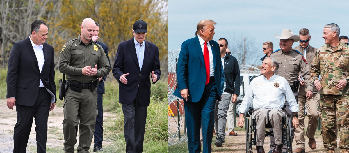 Biden y Trump en la frontera con México