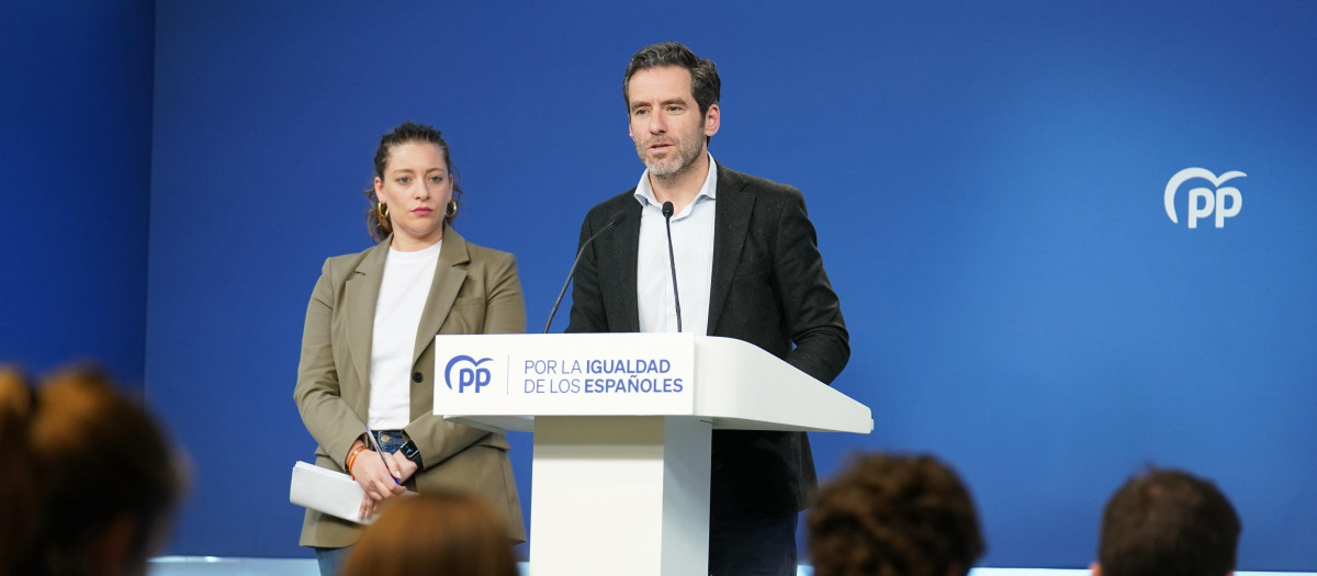 Los vicesecretarios del Partido Popular Borja Sémper y Esther Muñoz