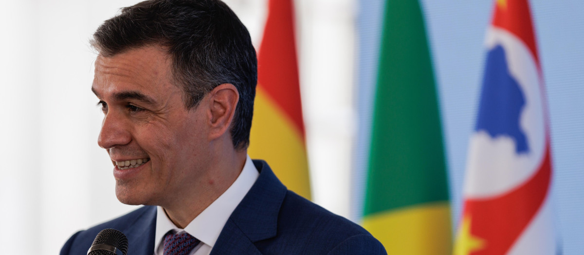 Pedro Sánchez, este jueves en Sao Paulo