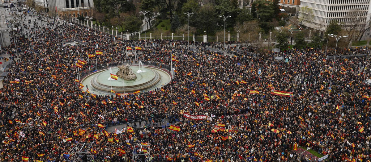 Imagen aérea de la manifestación