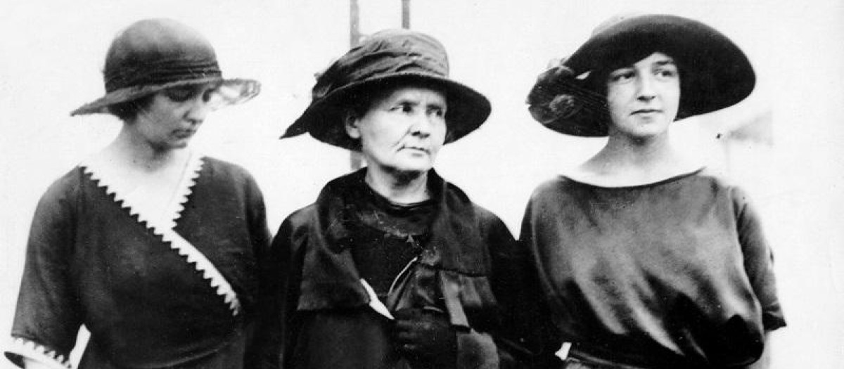 Irène y su madre y hermana Ève Curie