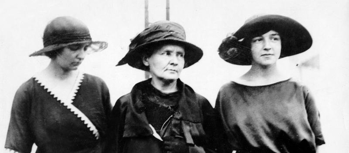 Irène y su madre y hermana Ève Curie