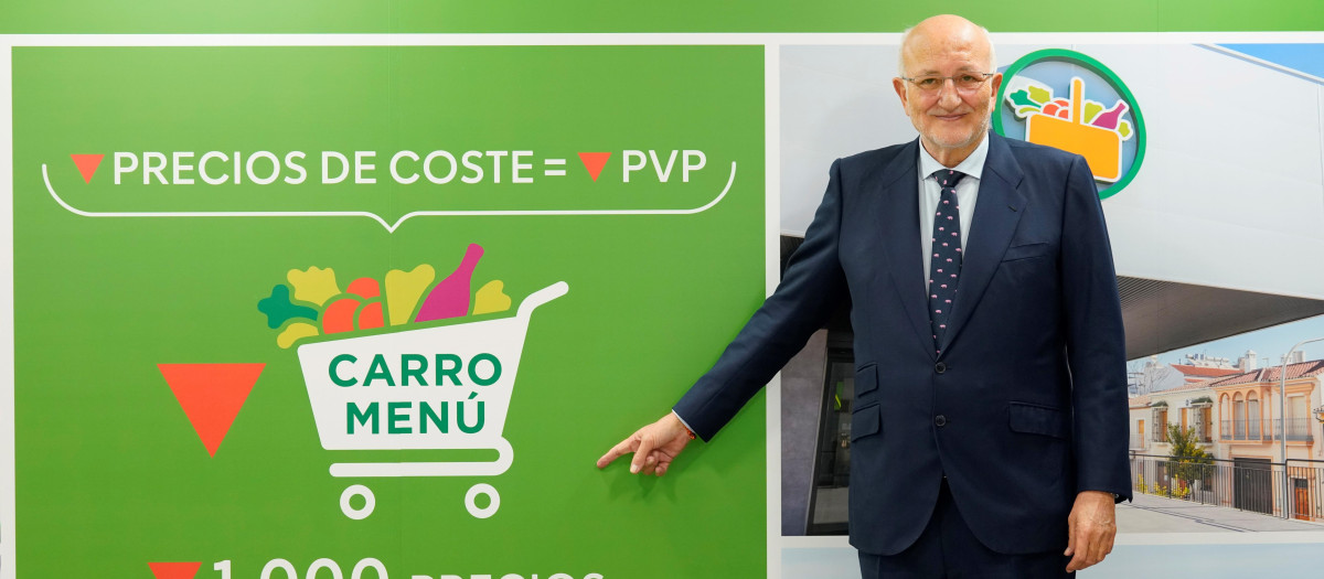 El presidente de Mercadona, Juan Roig, en la presentación de resultados.
