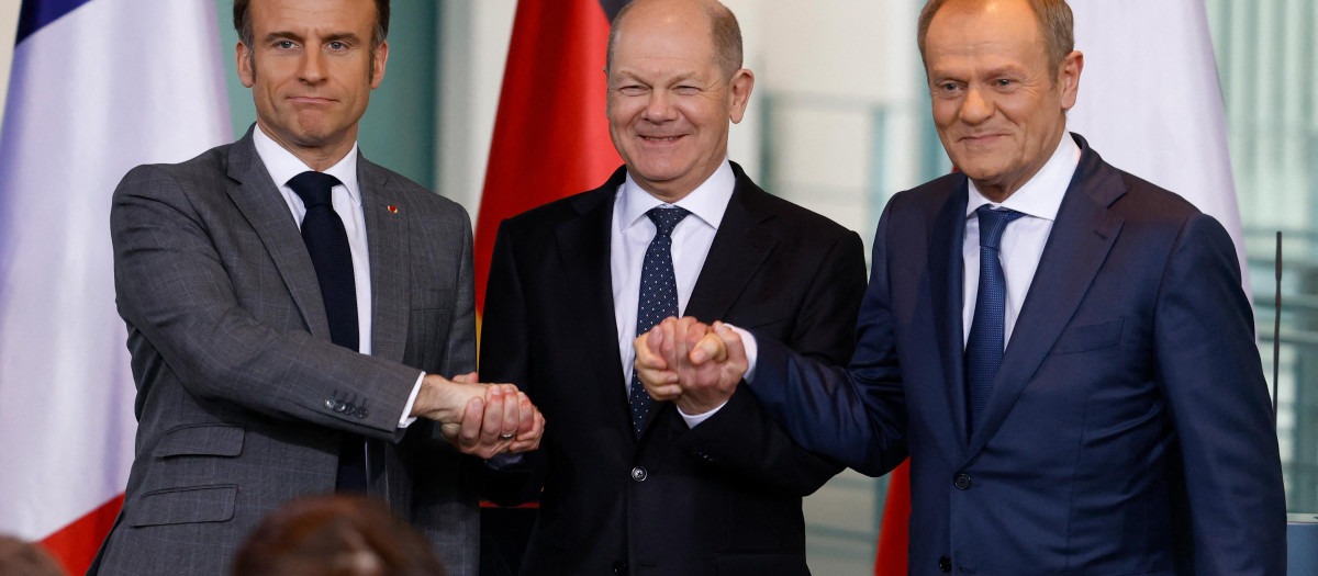 Macron, Scholz y Tusk quieren constituir el núcleo fuerte de una nueva coalición de apoyo a Ucrania