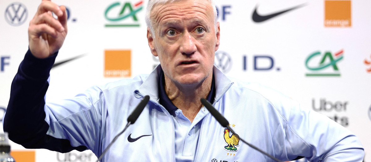 Didier Deschamps, entrenador de la selección francesa, durante la rueda de prensa