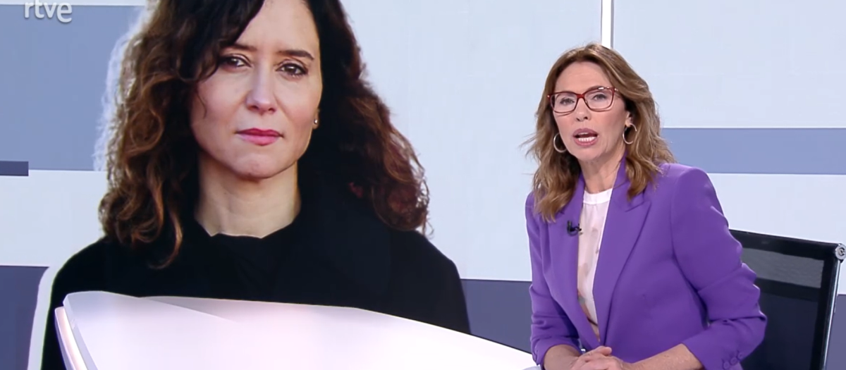 La desproporcionada imagen de Isabel Díaz Ayuso utilizada por el Telediario
