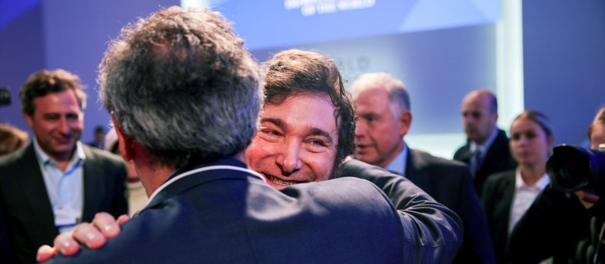 El presidente Milei en Davos.