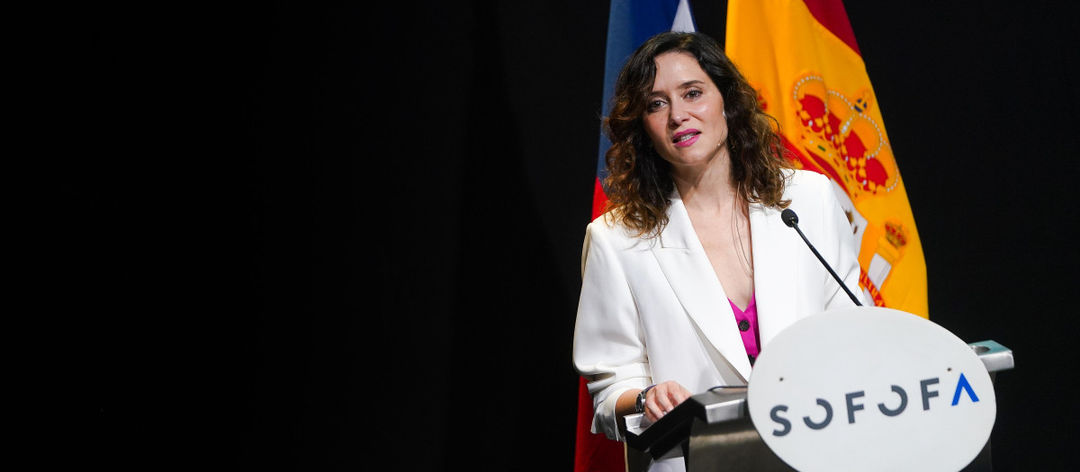 Isabel Díaz Ayuso durante su intervención en Chile
