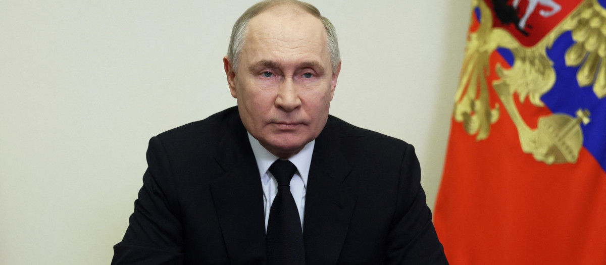 El presidente ruso Vladimir Putin durante su mensaje