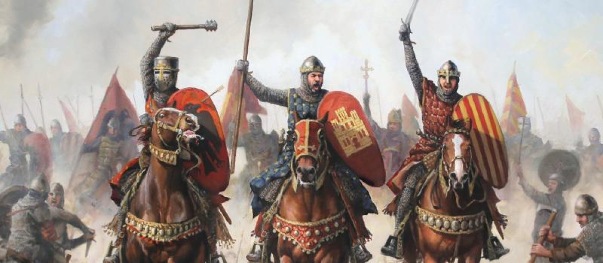 La carga de los tres reyes, durante esta batalla conocida como las Navas de Tolosa se puso fin al dominio musulmán en la península