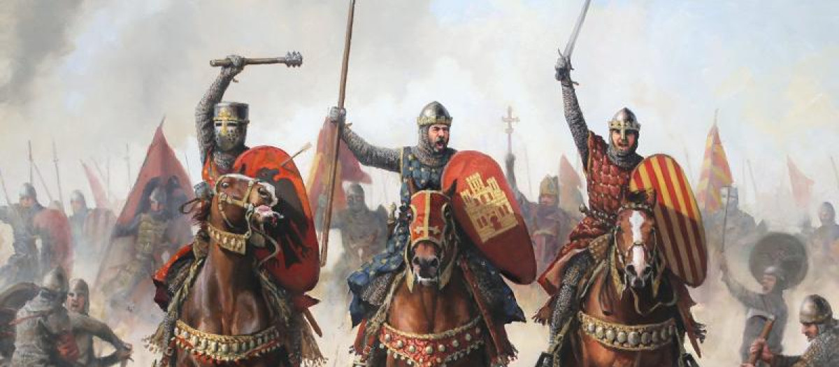 La carga de los tres reyes, durante esta batalla conocida como las Navas de Tolosa se puso fin al dominio musulmán en la península