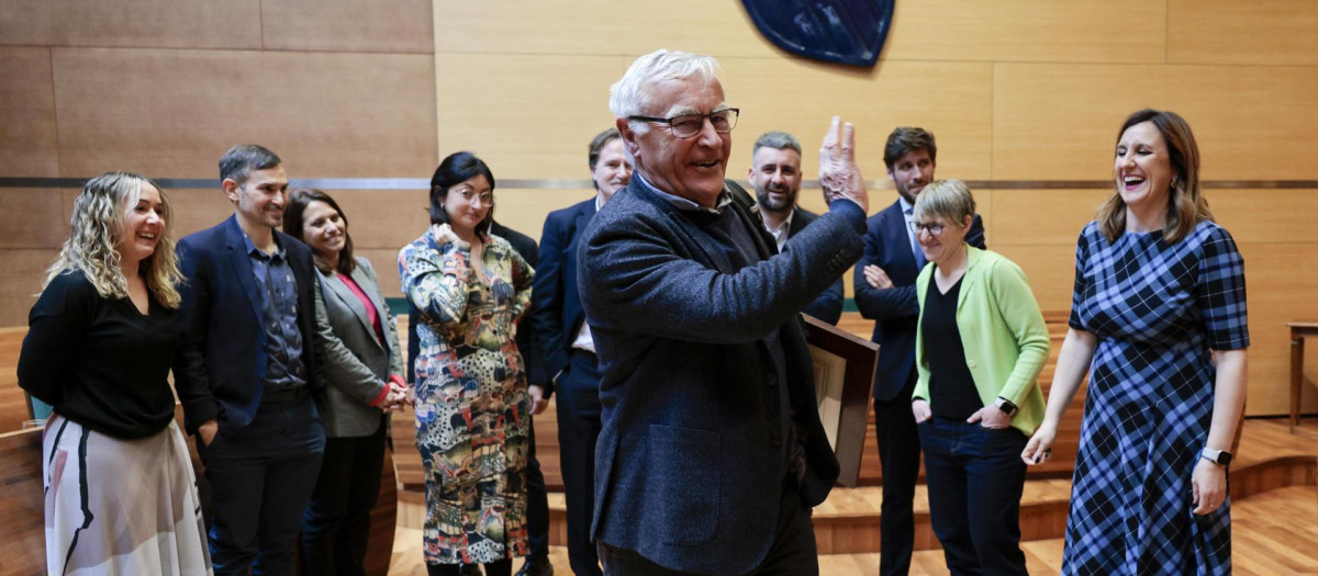 El exalcalde de Valencia Joan Ribó se despide del Ayuntamiento de Valencia, este miércoles