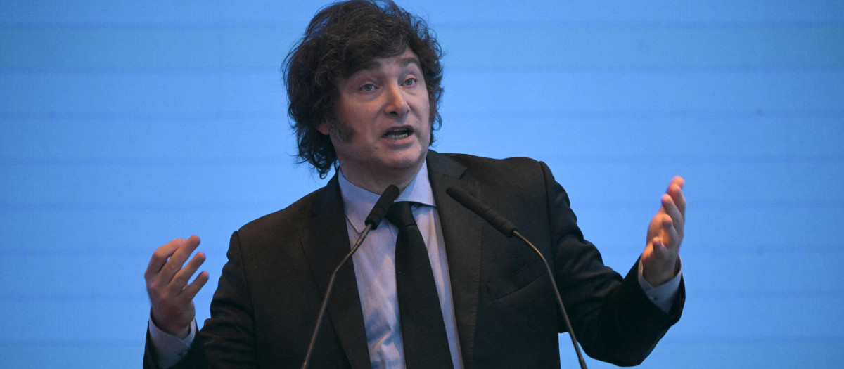 Javier Milei en su intervención en el Foro Económico Internacional de las Américas