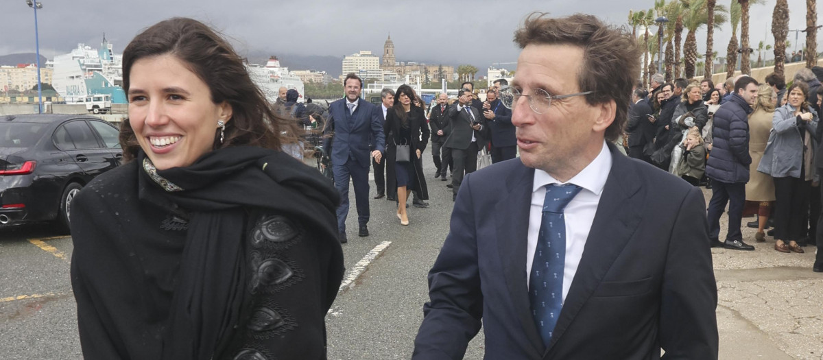 Mayor of Madrid Jose Luis Martinez Almeida and Teresa Urquijo during Holy Week 2024 in Malaga