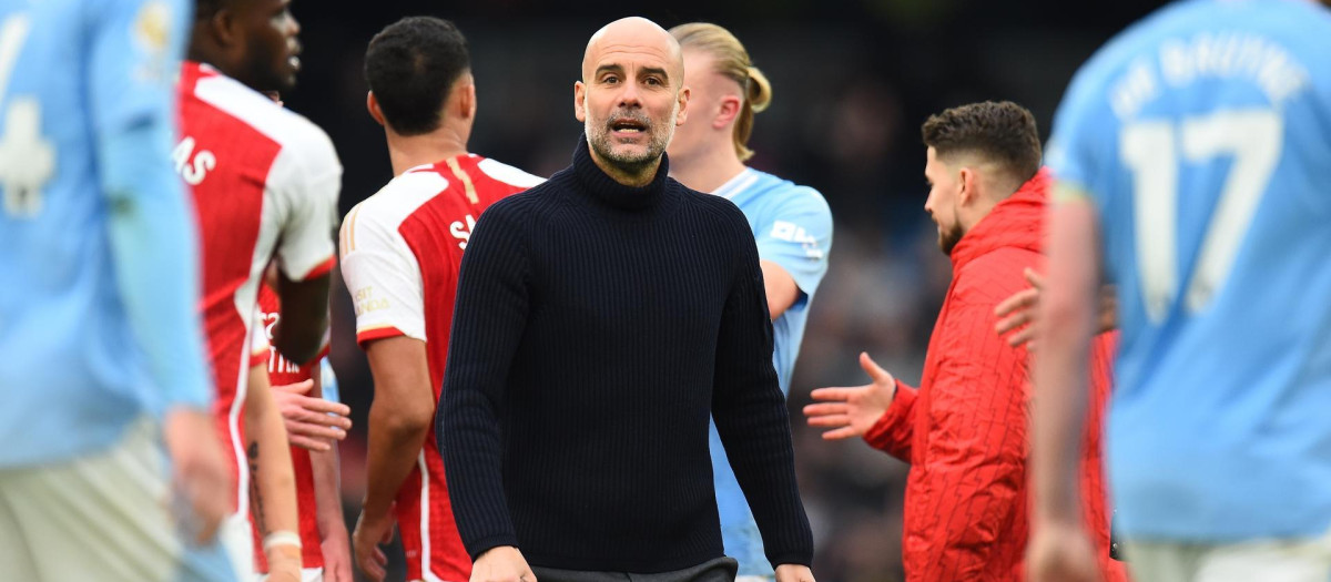Guardiola después del empate ante el Arsenal en la Premier League