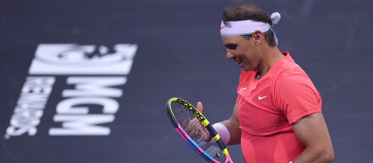Rafa Nadal durante su exhibición en Las Vegas del pasado mes de marzo