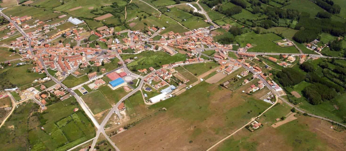 Imagen aérea de Sariegos, provincia de León