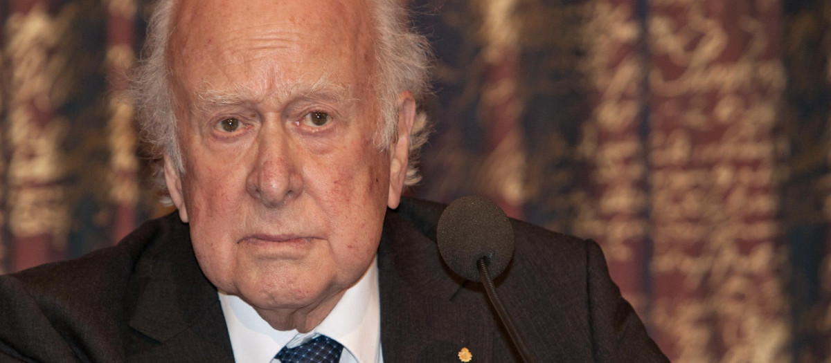 Peter Higgs, durante una conferencia en 2013
