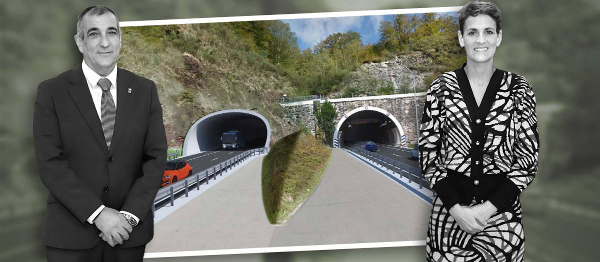 Recreación del desdoblamiento de los túneles de Belate