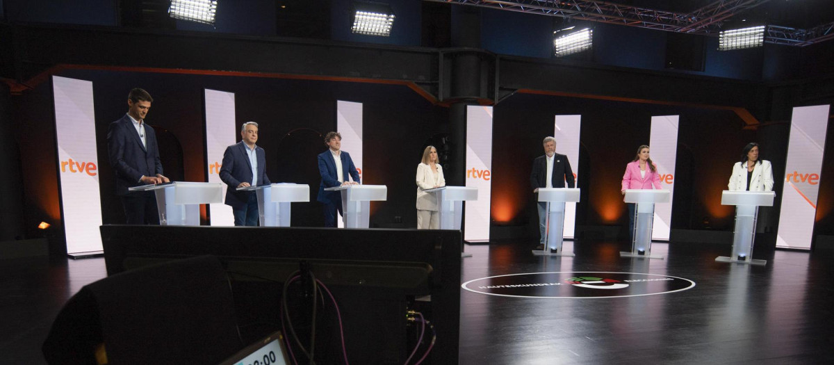 Un momento del debate electoral a siete bandas