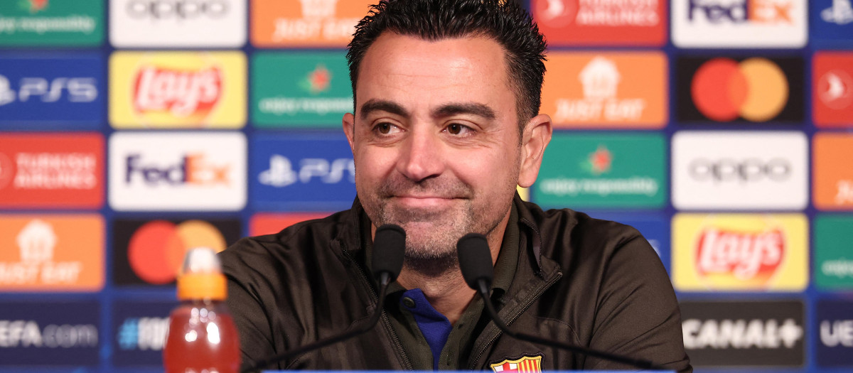 Xavi Hernández en la rueda de prensa previa al partido contra el PSG