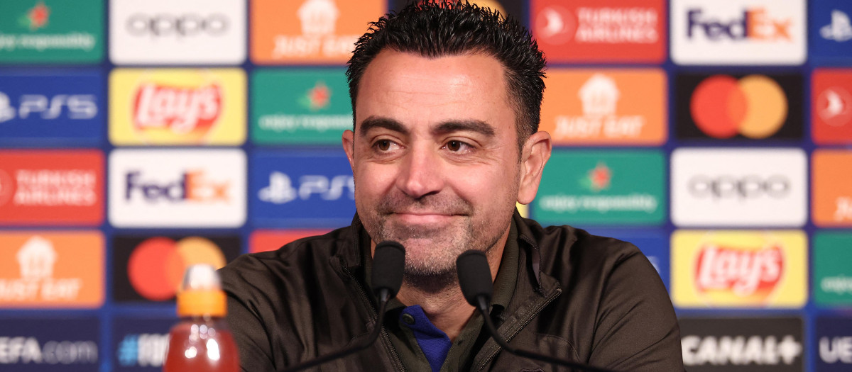 Xavi Hernández en la rueda de prensa previa al partido contra el PSG
