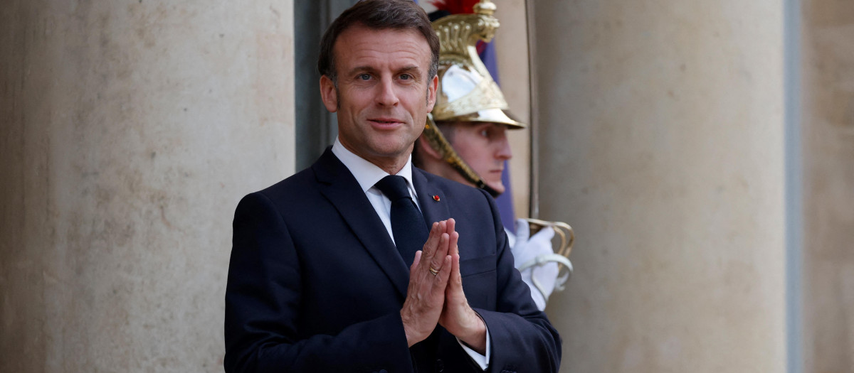 El presidente de Francia, Emmanuel Macron, en el Palacio presidencial del Elíseo en París