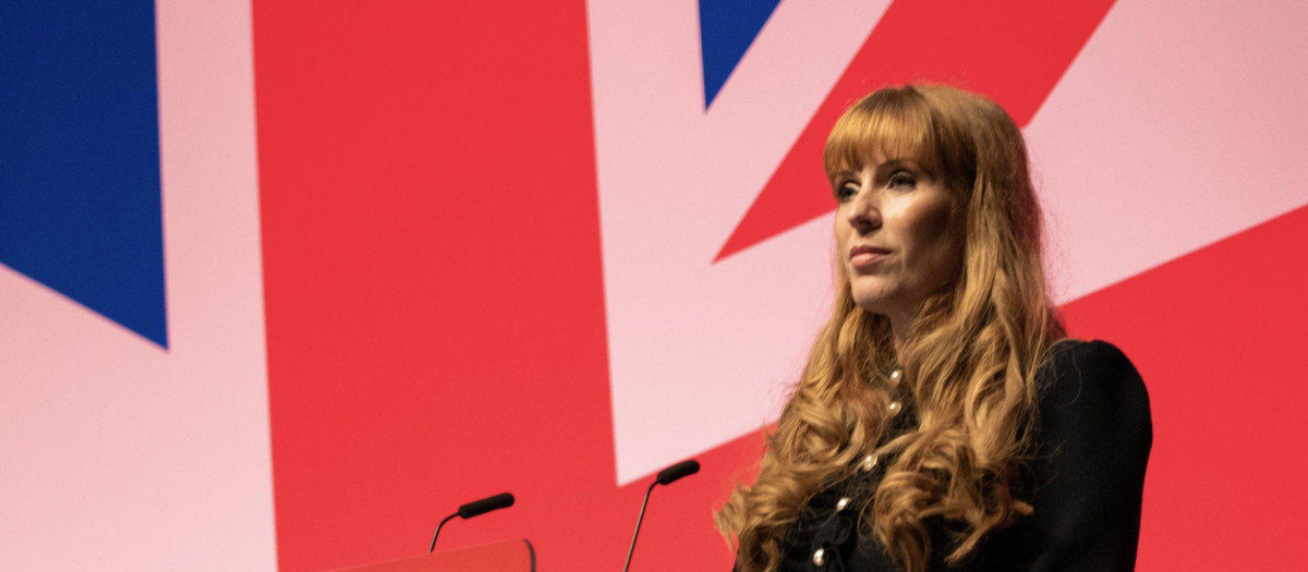 Angela Rayner durante un acto del Partido Laborista