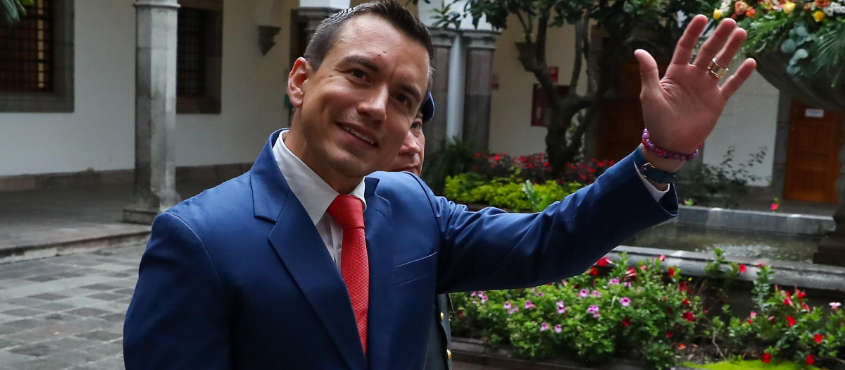 El presidente de Ecuador, Daniel Noboa, en una ceremonia en el Palacio presidencial