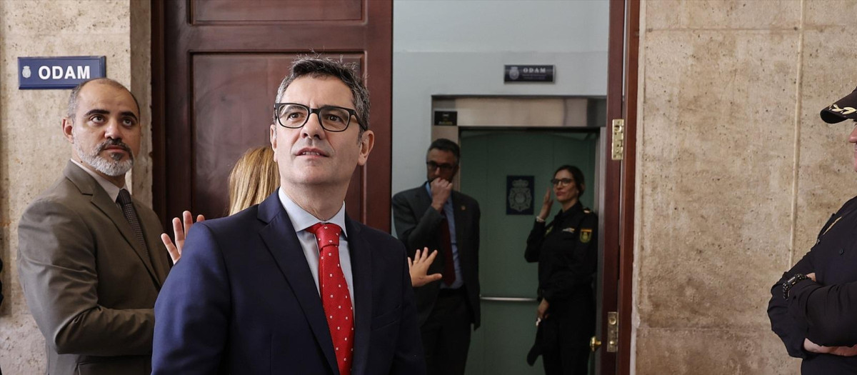 El ministro de Presidencia, Justicia y Relaciones con las Cortes, Félix Bolaños, en Valencia