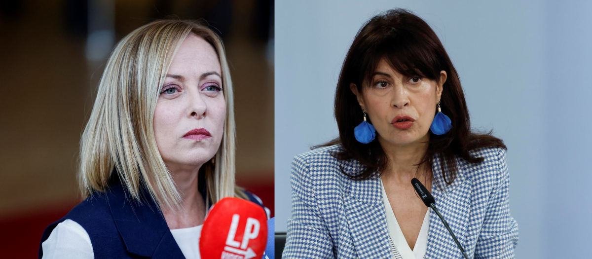 Giorgia Meloni, primera ministra de Italia y Ana Redondo, ministra de Igualdad de España.jpg