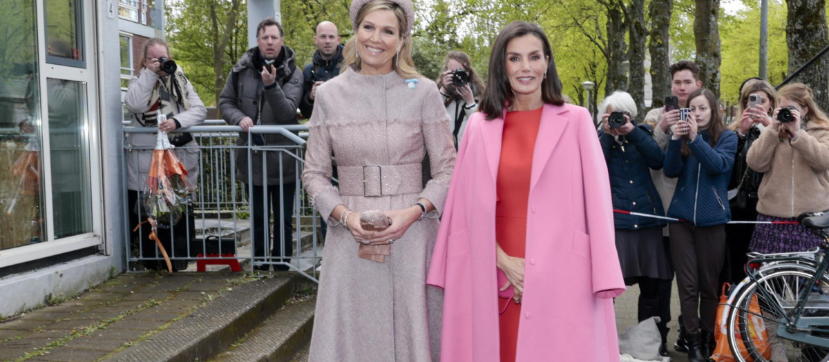 Las Reinas Máxima y Letizia, este jueves en Ámsterdam