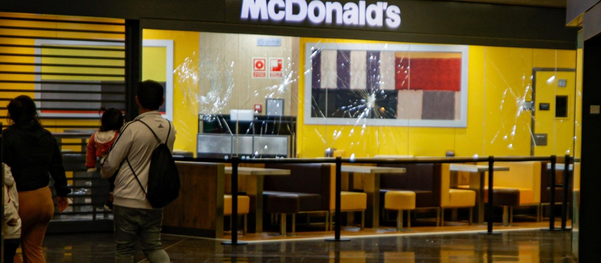 Estado en que quedó el establecimiento tras el ataque