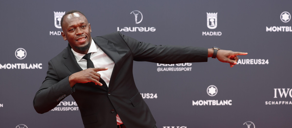 El exatleta jamaicano Usain Bolt a su llegada a la gala de entrega de los Premios Laureus