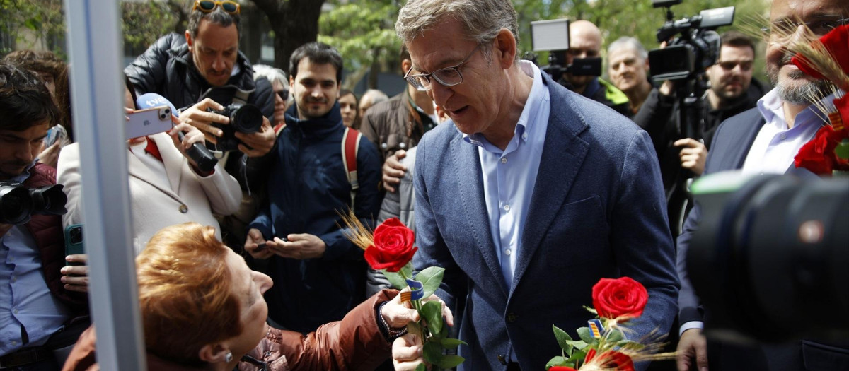 Alberto Núñez Feijóo, en la celebración de Sant Jordi en Barcelona