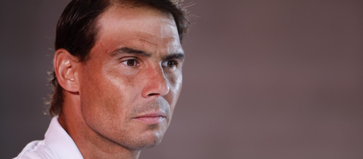 Nadal en la rueda de prensa antes de estrenarse en Madrid