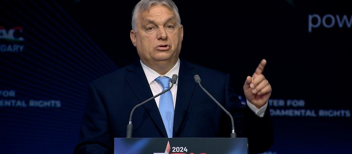 Primer ministro de Hungría, Viktor Orbán, durante su discurso en la CPAC