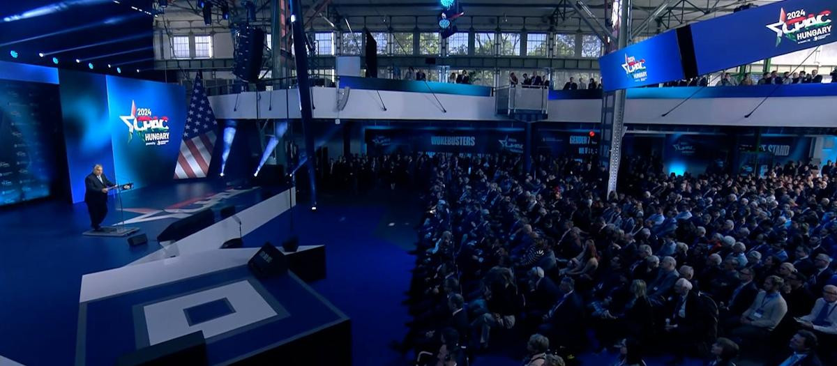 El primer ministro de Hungría, Viktor Orbán, durante su discurso en la CPAC 2024
